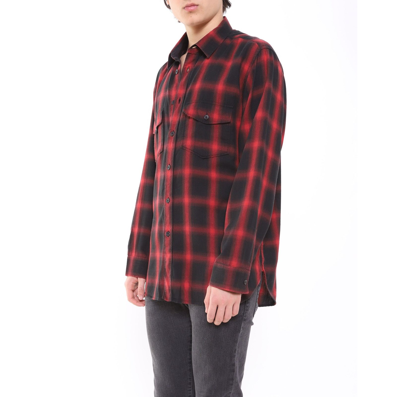 Saint Laurent Paris FW13 Oversized Flannel in Red & Black Checked Wool Size US XL / EU 56 / 4 - 3 Thumbnail