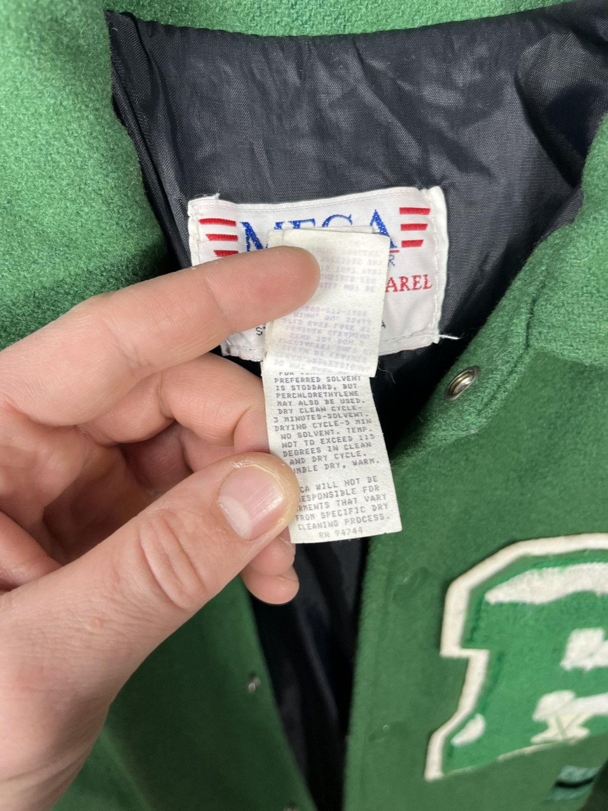 Other Vintage USA Varsity Jacket Green Wool Leather Size M Size US M / EU 48-50 / 2 - 12 Thumbnail
