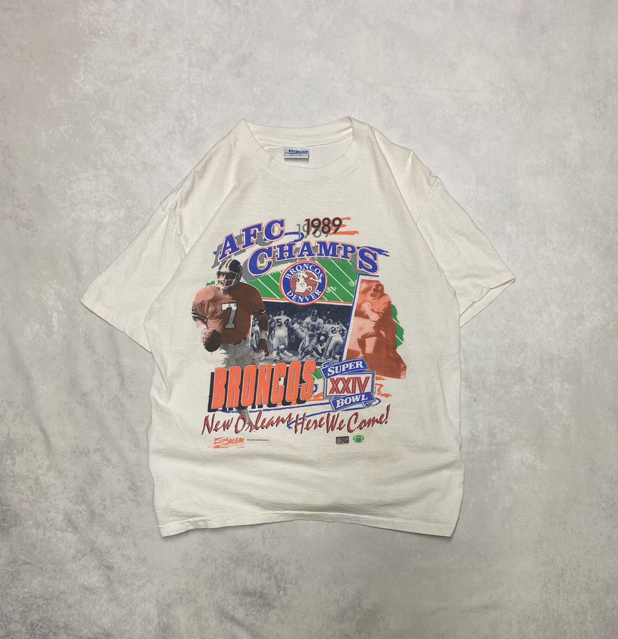 NFL × Salem Sportswear × Vintage Crazy Vintage 80’s NFL Salem Broncos AFC Champs Tee L Size US L / EU 52-54 / 3 - 1 Thumbnail