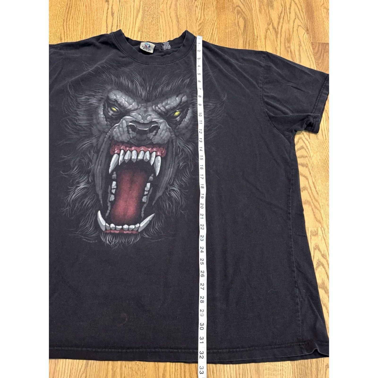 Liquid Blue Vtg Liquid Blue Werewolf Wolf Face T Shirt Size 4XL Black Short Sleeve Men’s Size US XXL / EU 58 / 5 - 7 Thumbnail