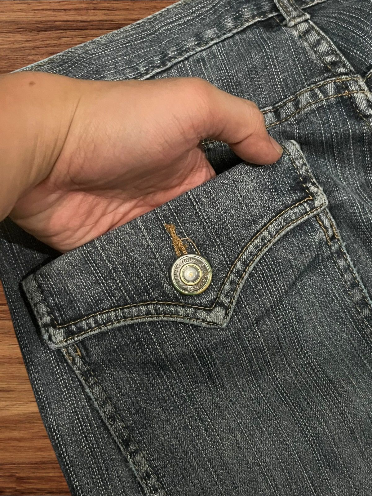Japanese Brand ⚡️Distressed⚡️Vintage Japanese Brand Villand Dark Blue Jeans Size US 30 / EU 46 - 7 Thumbnail