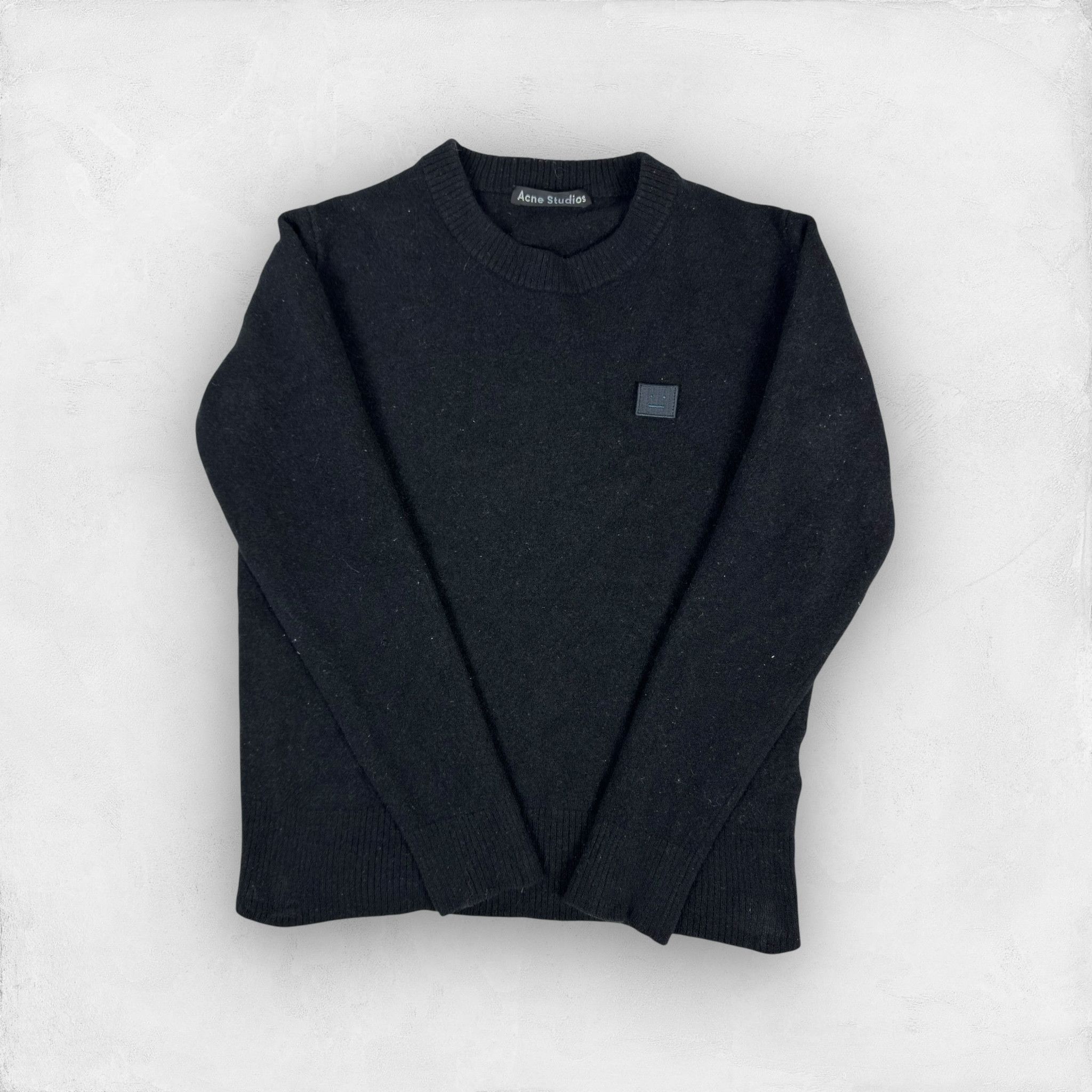 Acne Studios Acne Studios Nalon Face Black Wool Pullover Sweater S Size S / US 4 / IT 40 - 1 Thumbnail