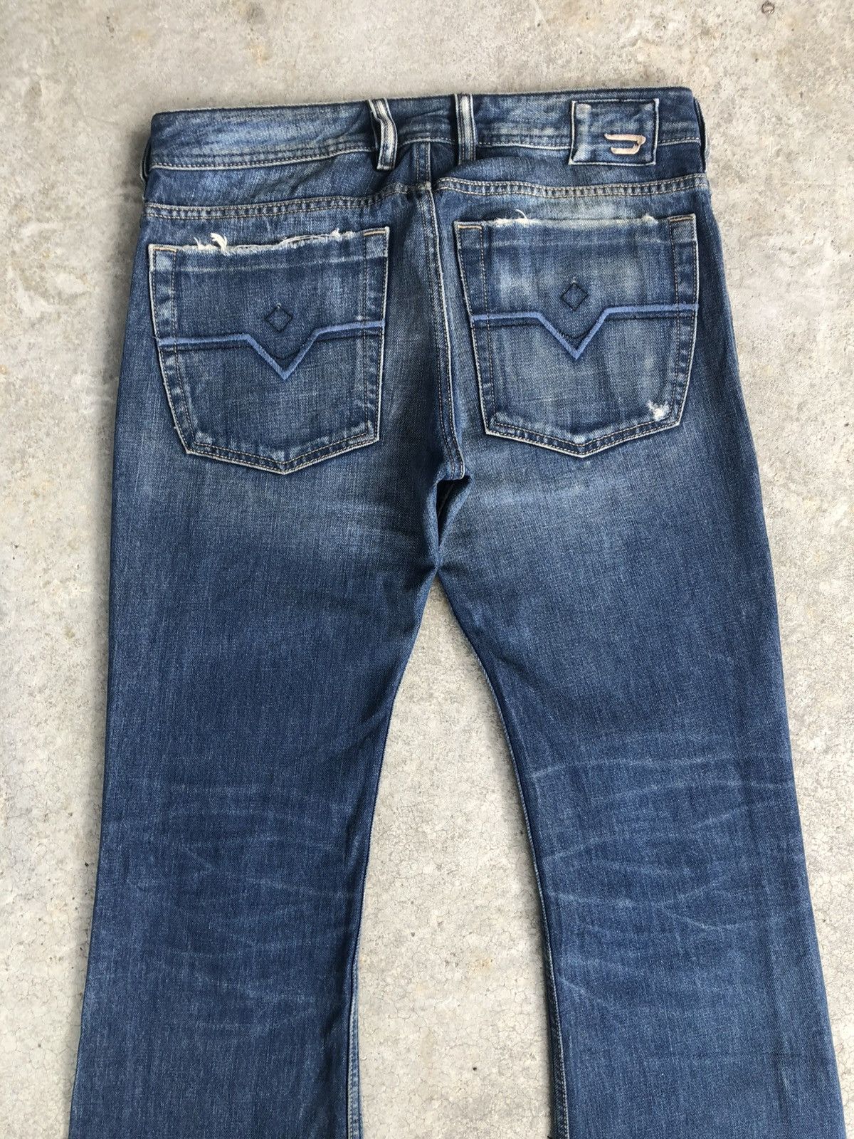If Six Was Nine Japanese Diesel Flared Jeans Distressed Denim Size US 31 - 8 Thumbnail