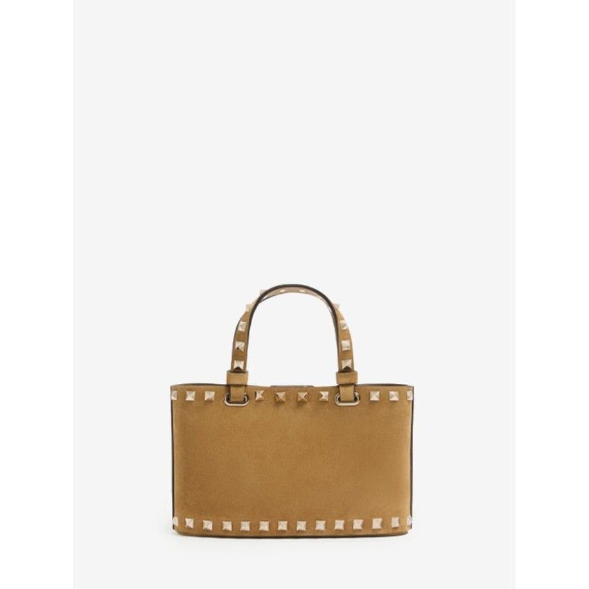 Valentino VALENTINO GARAVANI Rockstud Mini Beige Suede Shopping Bag Ne Size ONE SIZE - 3 Thumbnail
