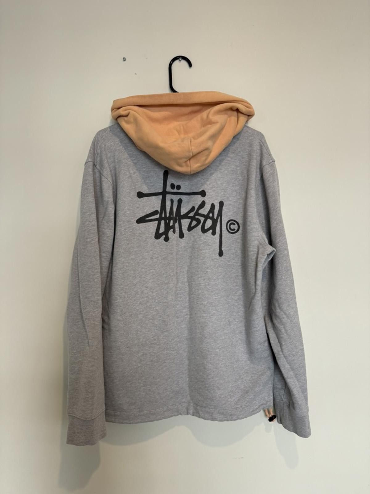 Stussy Two-Tone Hooded Sweatshirt Grey and Tan