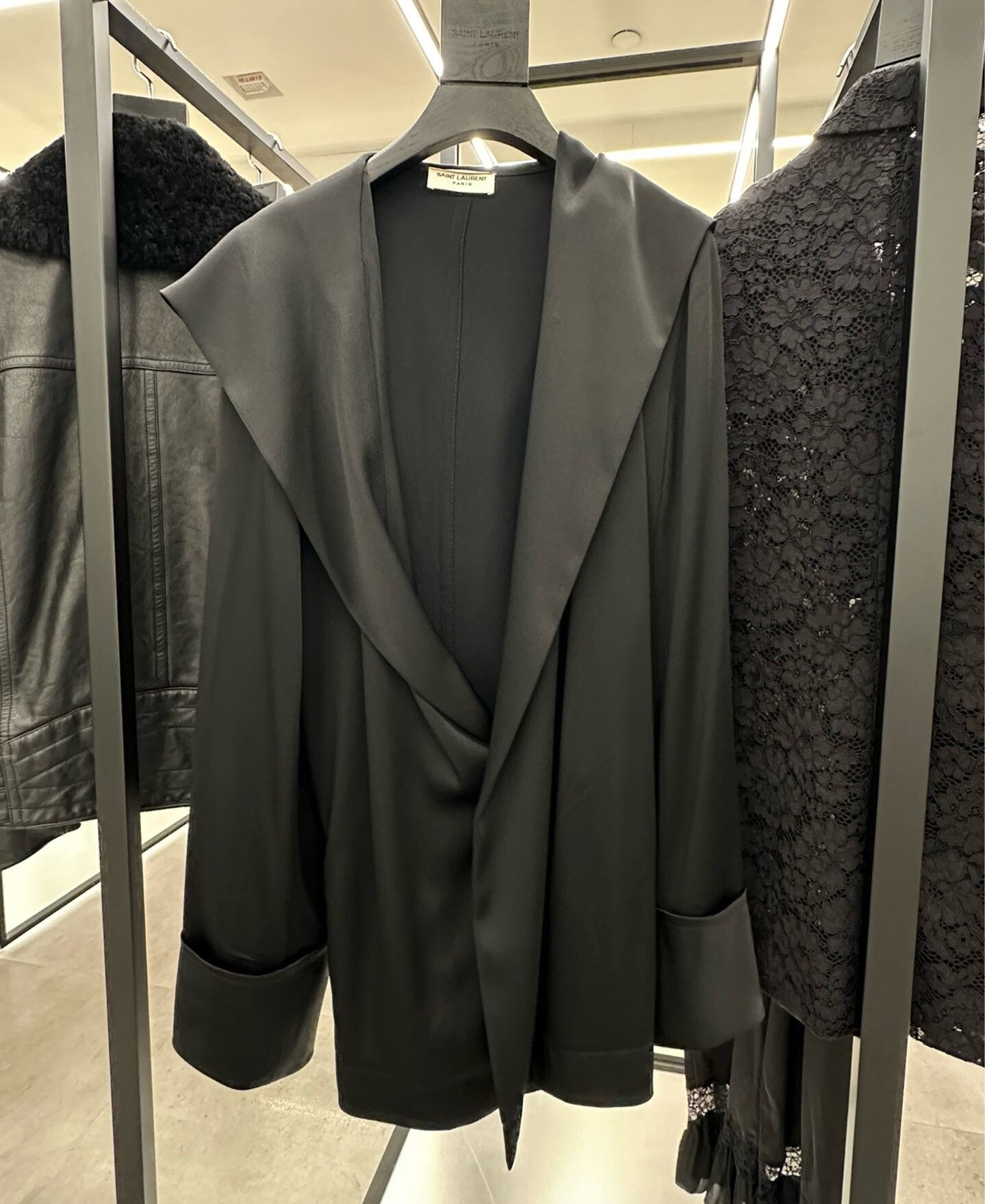 Saint Laurent Paris Saint Laurent YSL Black Bathrobe Cardigan Size S / US 4 / IT 40 - 1 Thumbnail