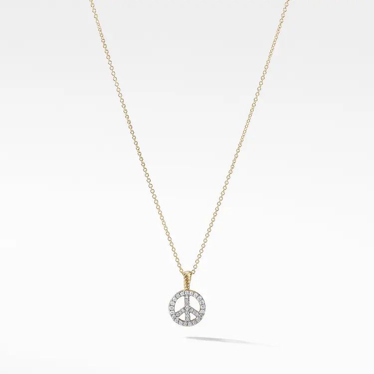 David Yurman o1w1db10426 N08835 Size: 9/Peace Sign Necklace in Golden Size ONE SIZE - 1 Thumbnail