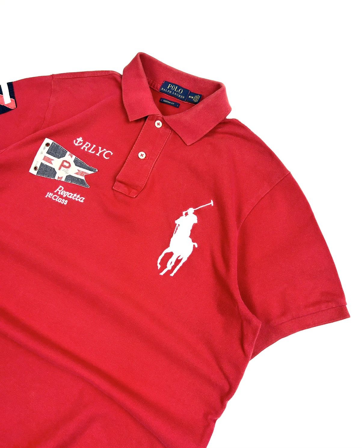 Polo Ralph Lauren × Vintage Vintage Polo Ralph Lauren Big Rider Red Rugby T-shirt y2k Size US M / EU 48-50 / 2 - 3 Thumbnail