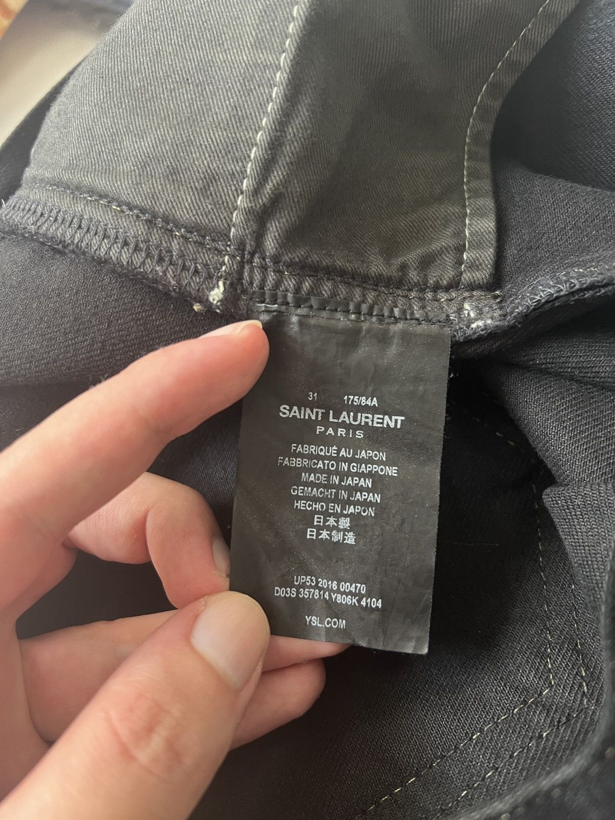 Hedi Slimane × Saint Laurent Paris *RARE* Saint Laurent Paris DO2 AW14 Bleached Ripped Denim Size US 31 - 14 Thumbnail