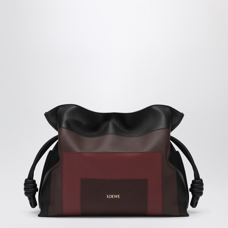 Loewe Medium Flamenco Clutch Bag Black/Burgundy