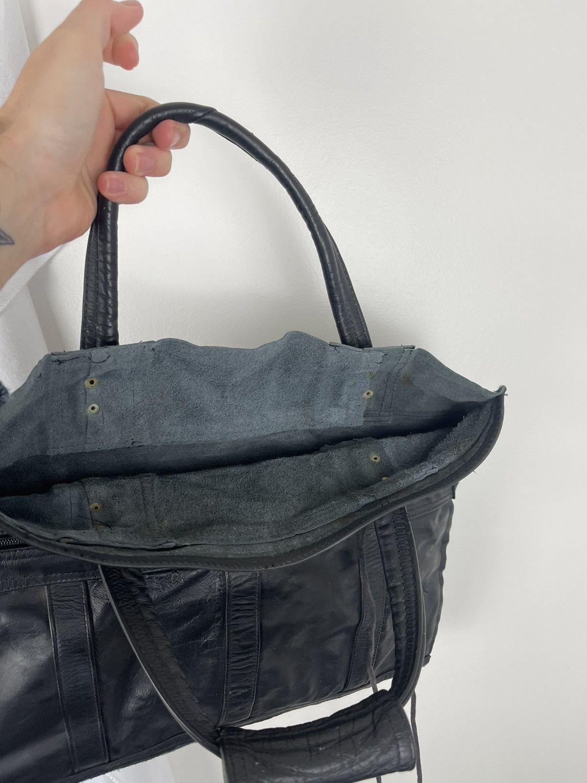 Vintage Upcycled tassel Black Leather city Tote bag balenci balenci Size ONE SIZE - 3 Thumbnail