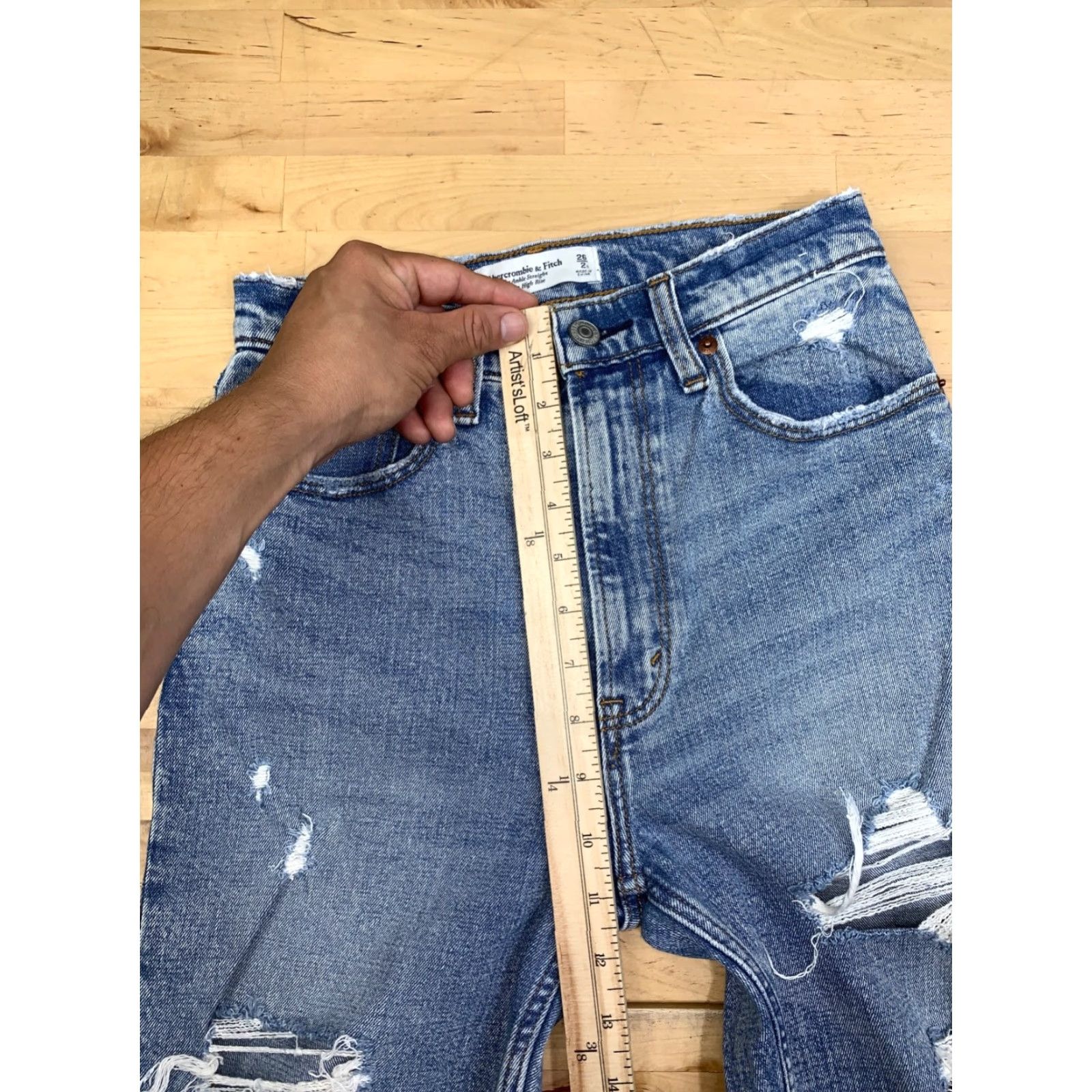 Abercrombie & Fitch Abercrombie & Fitch Jeans Ankle 26 Blue 5-Pocket Regular High Rise Love Bohemian Women Size 26" / US 2 / IT 38 - 6 Thumbnail