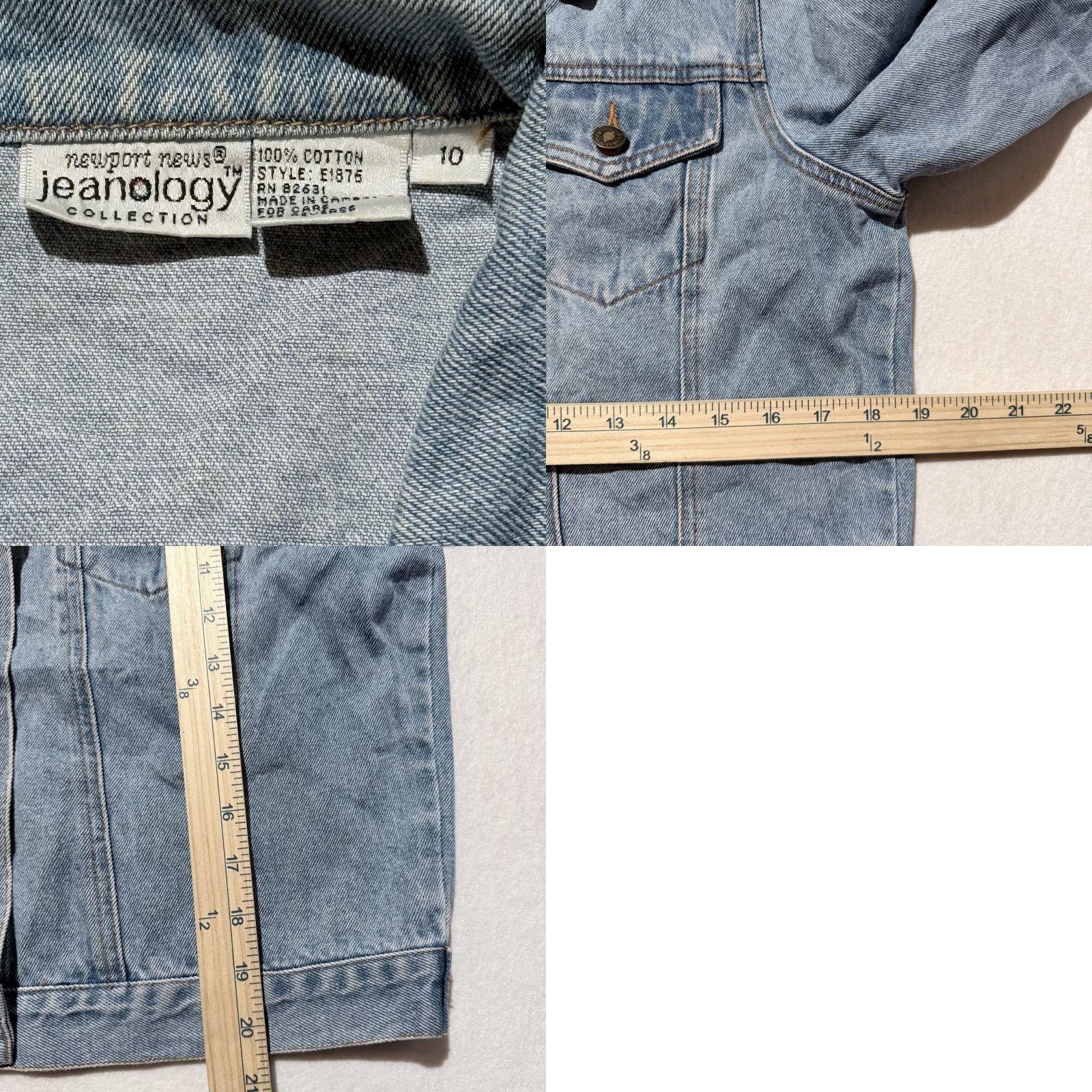 Vintage Vintage Newport News Jeanology Denim Trucker Jacket Blue Classic Women's Size 10 Size 32" / US 10 / IT 46 - 9 Thumbnail