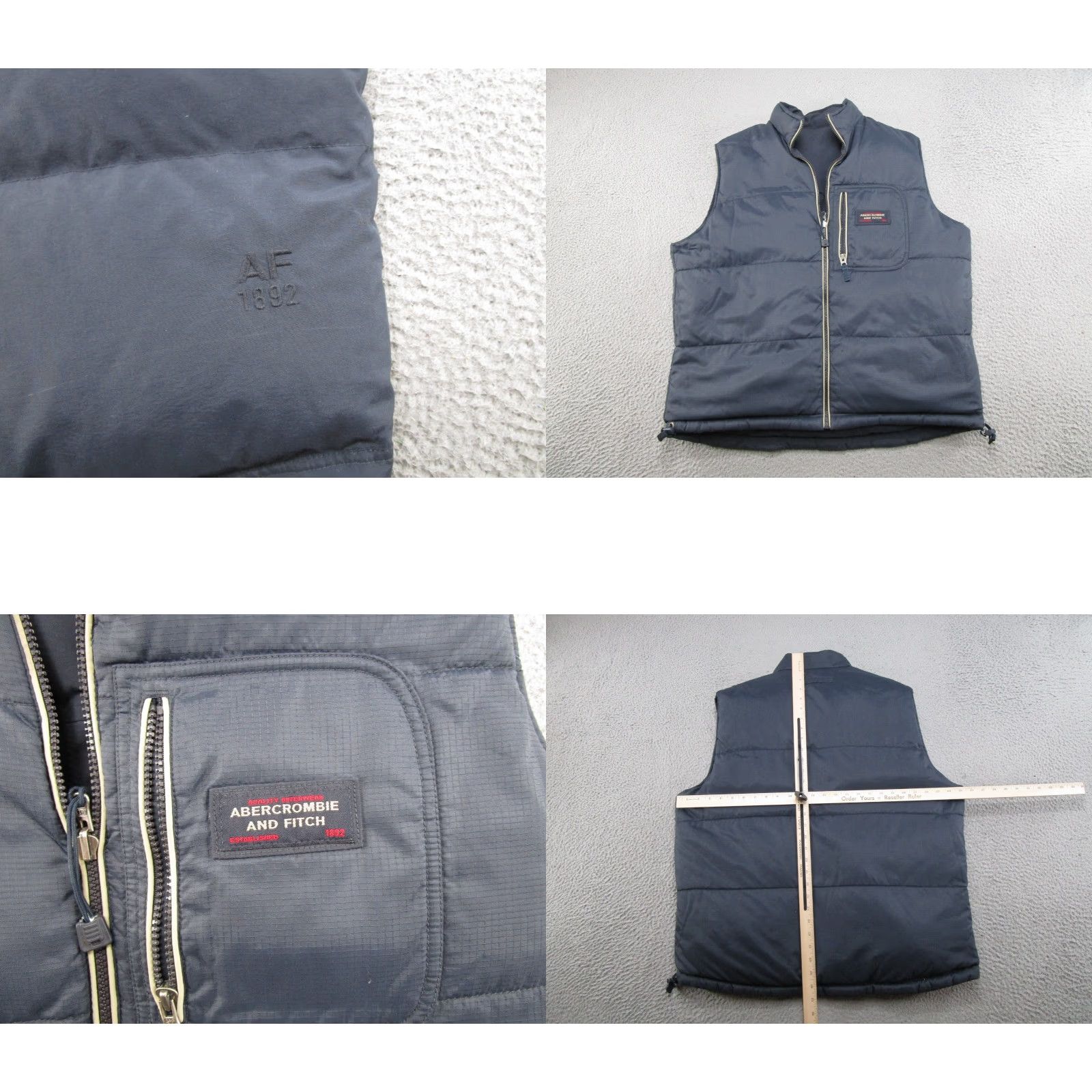 Abercrombie & Fitch VINTAGE Abercrombie & Fitch Mens L Reversible Puffer Vest Nylon Zip Duck Down Blue 80s 90s Retro Outdoor Logo Mens Size US L / EU 52-54 / 3 - 8 Thumbnail
