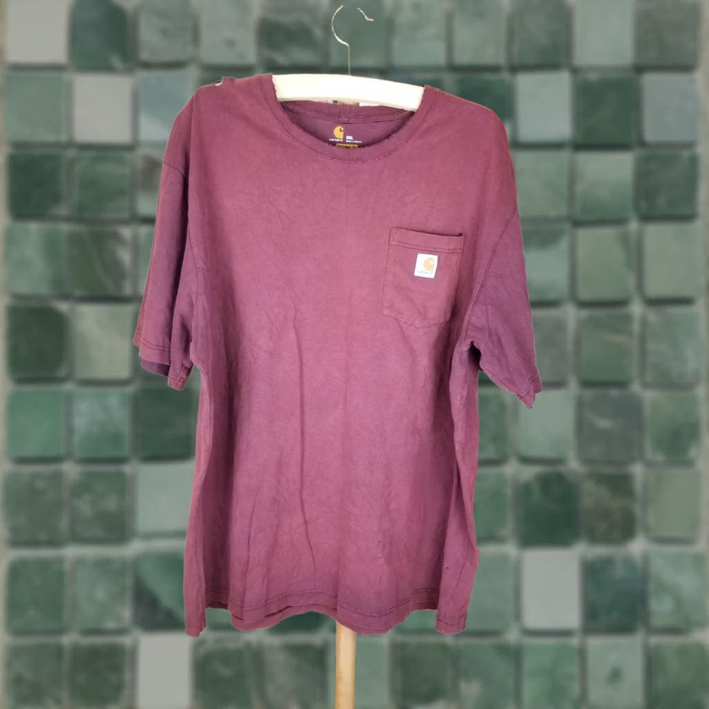 Carhartt VINTAGE Carhartt ONE POCKET T-SHIRT SZ XXL Red Short Sleeve Round Neck Cotton Men Shirts Size US XXL / EU 58 / 5 - 1 Thumbnail
