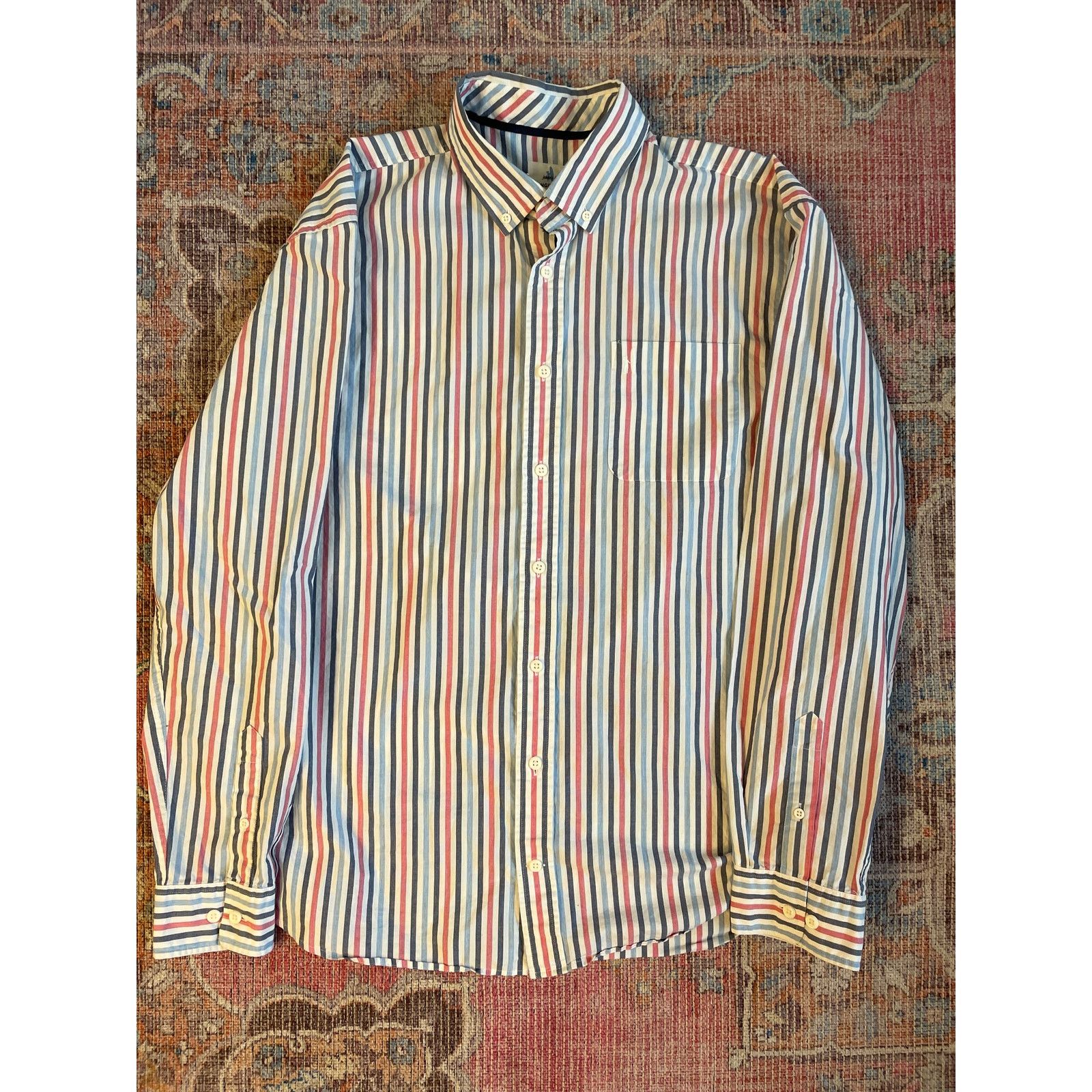johnnie-O Johnnie-O Hangin Out Men's Multi Striped Long Sleeve Size XL Size US XL / EU 56 / 4 - 1 Thumbnail