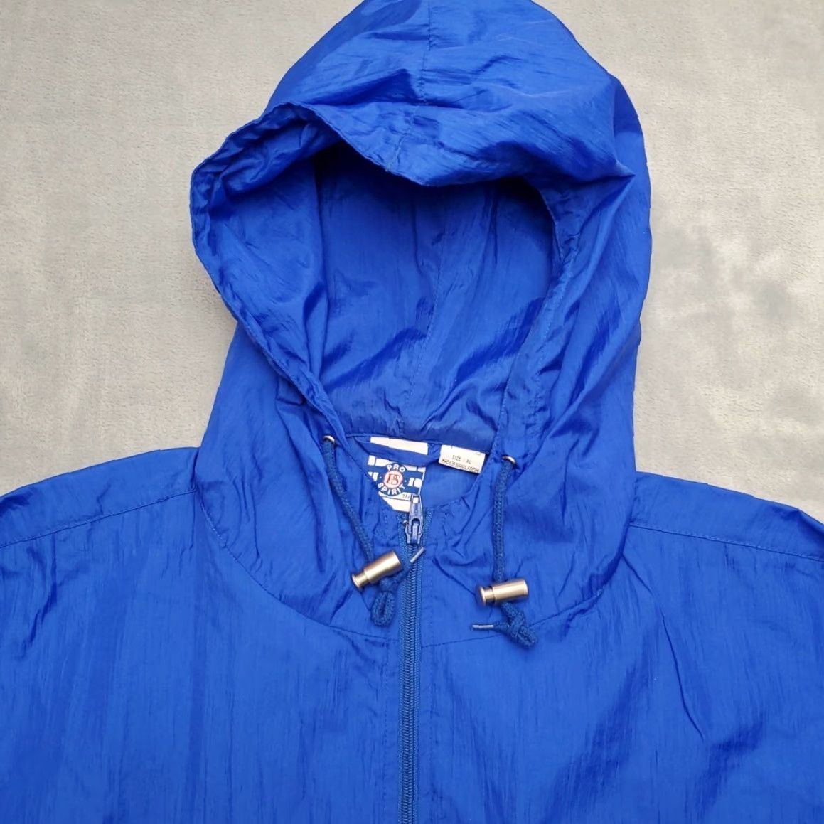ESPIRIT VTG Pro Spirit Track Jacket Men XL Blue Windbreaker 100% Nylon Full Zip Unlined Vintage 90s Casual Mens Size US XL / EU 56 / 4 - 3 Thumbnail