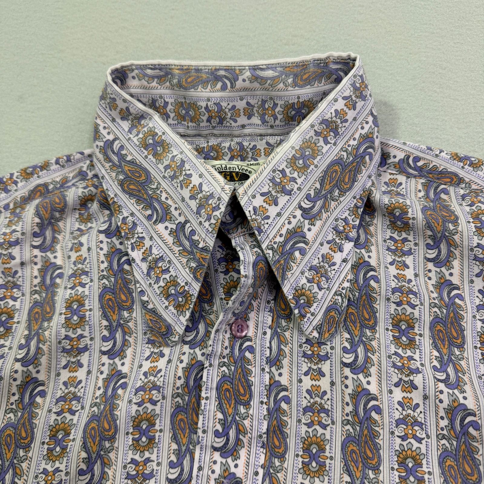 Vintage Vintage Golden Vee Paisley Short Sleeve Shirt Medium 70s Size US M / EU 48-50 / 2 - 3 Thumbnail