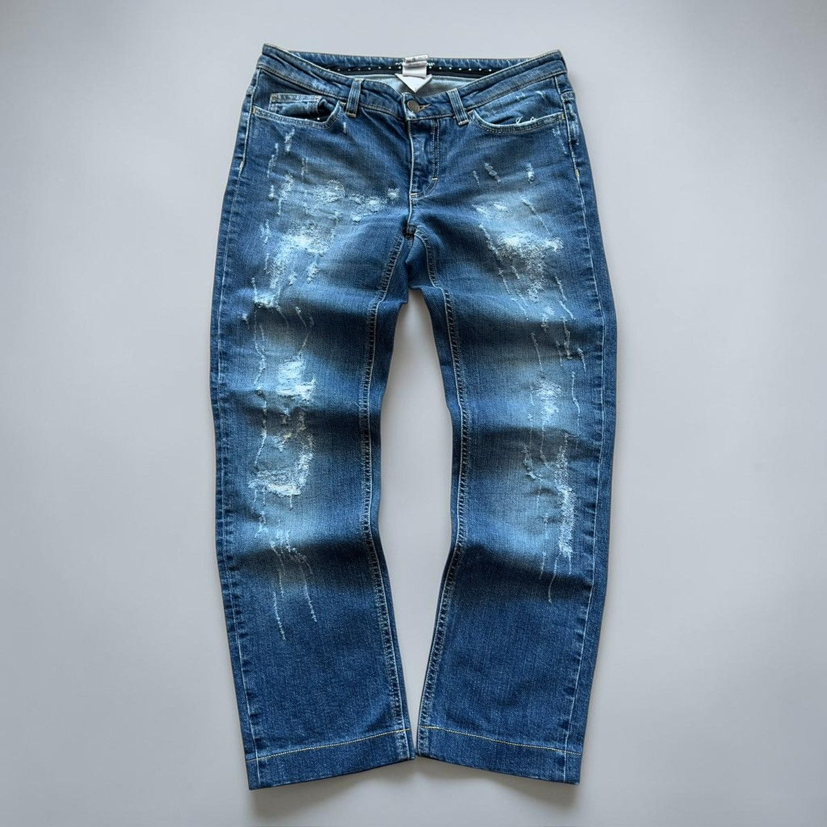Dolce & Gabbana Dolce & Gabbana Y2K Archive Distressed Wash Denim Jeans Size 28" / US 6 / IT 42 - 2 Thumbnail