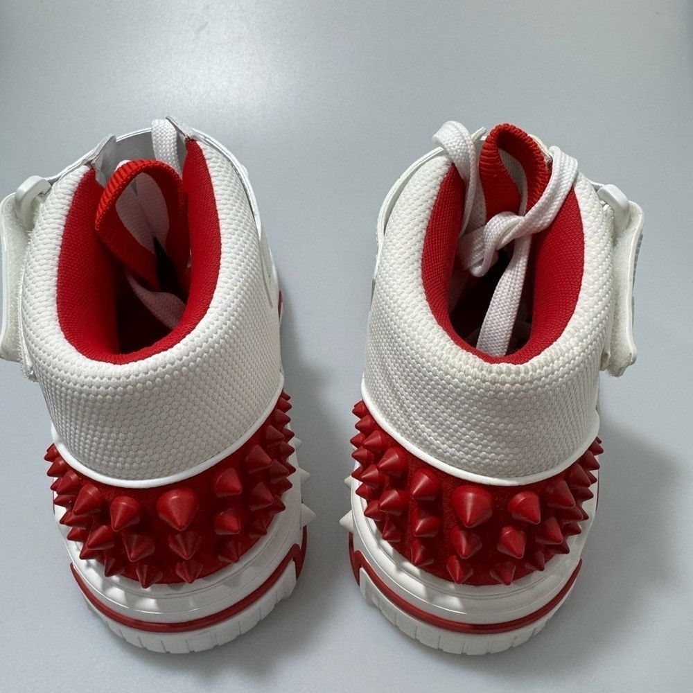 Christian Louboutin Christian Louboutin Astroloubi Mid-Top Sneakers White Red Size US 11 / EU 44 - 5 Thumbnail