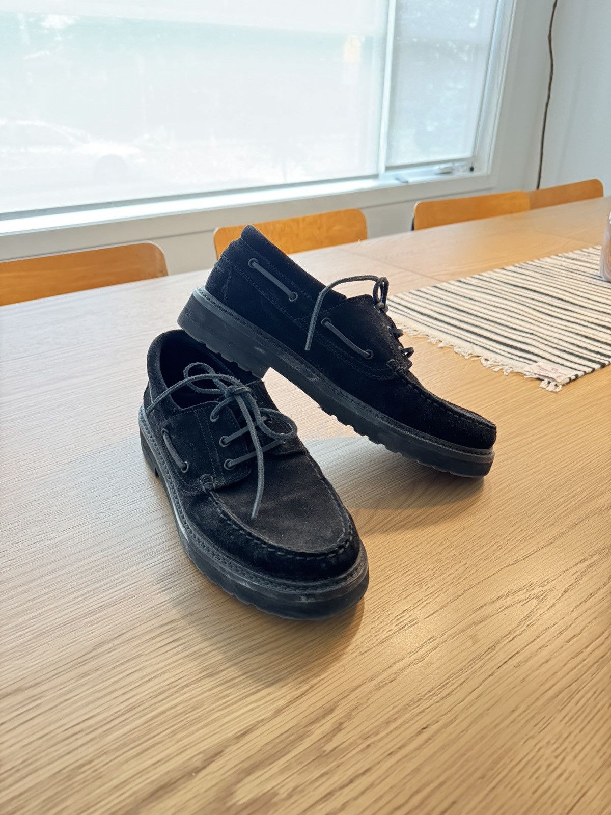 VINNY’S Aztec Boat Shoe - Black Suede