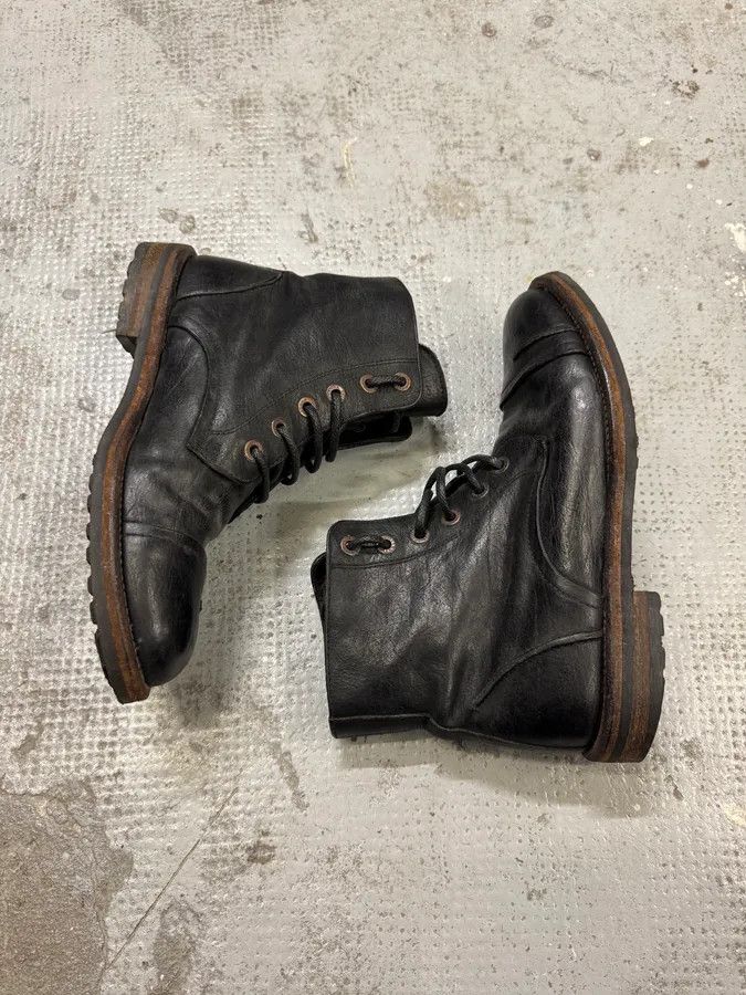 Designer × Dolce & Gabbana × Vintage 2000s Dolce & Gabbana Black Eroded Leather Boots Size US 8.5 / EU 41-42 - 6 Thumbnail