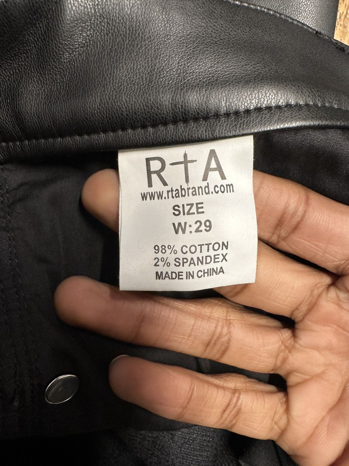 Rta Rta Small White Spell Black Leather Denim Size 29 Size US 29 - 5 Thumbnail