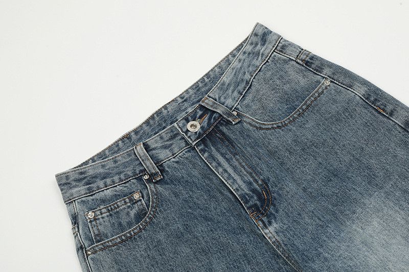 Jean Vintage washed distressed wide-leg cleanfit straight jeans Size US 32 / EU 48 - 3 Thumbnail