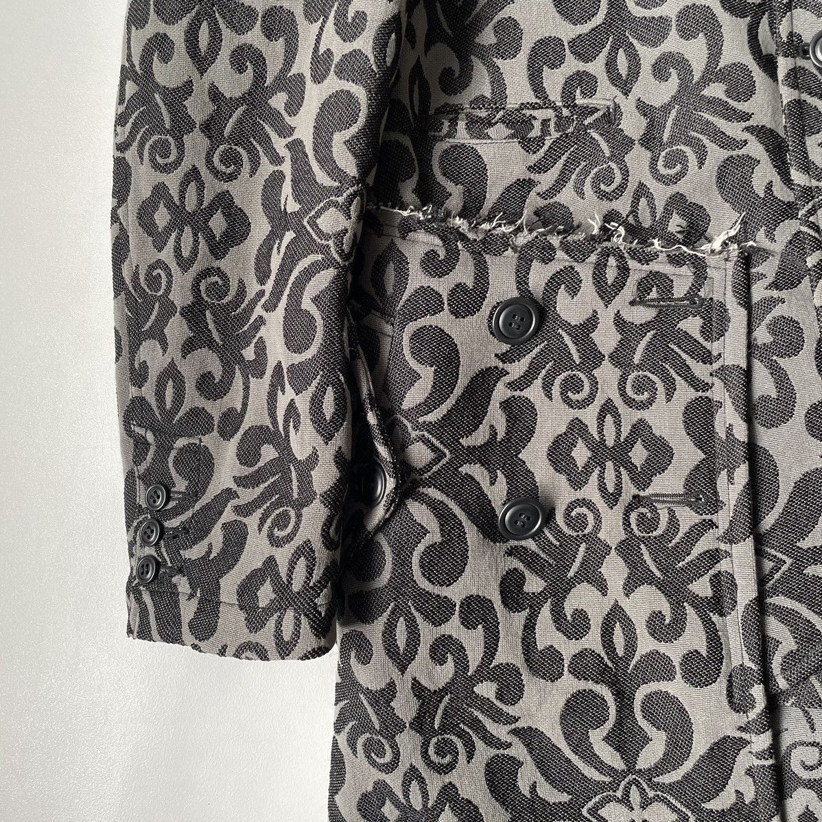 Comme des Garcons A/W 13 Gray Floral Jacquard Overcoat Size US M / EU 48-50 / 2 - 8 Thumbnail