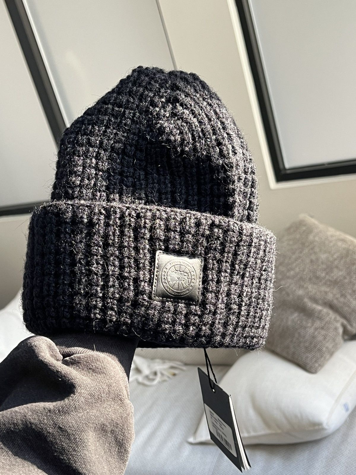 Canada goose waffle slouchy beanie online