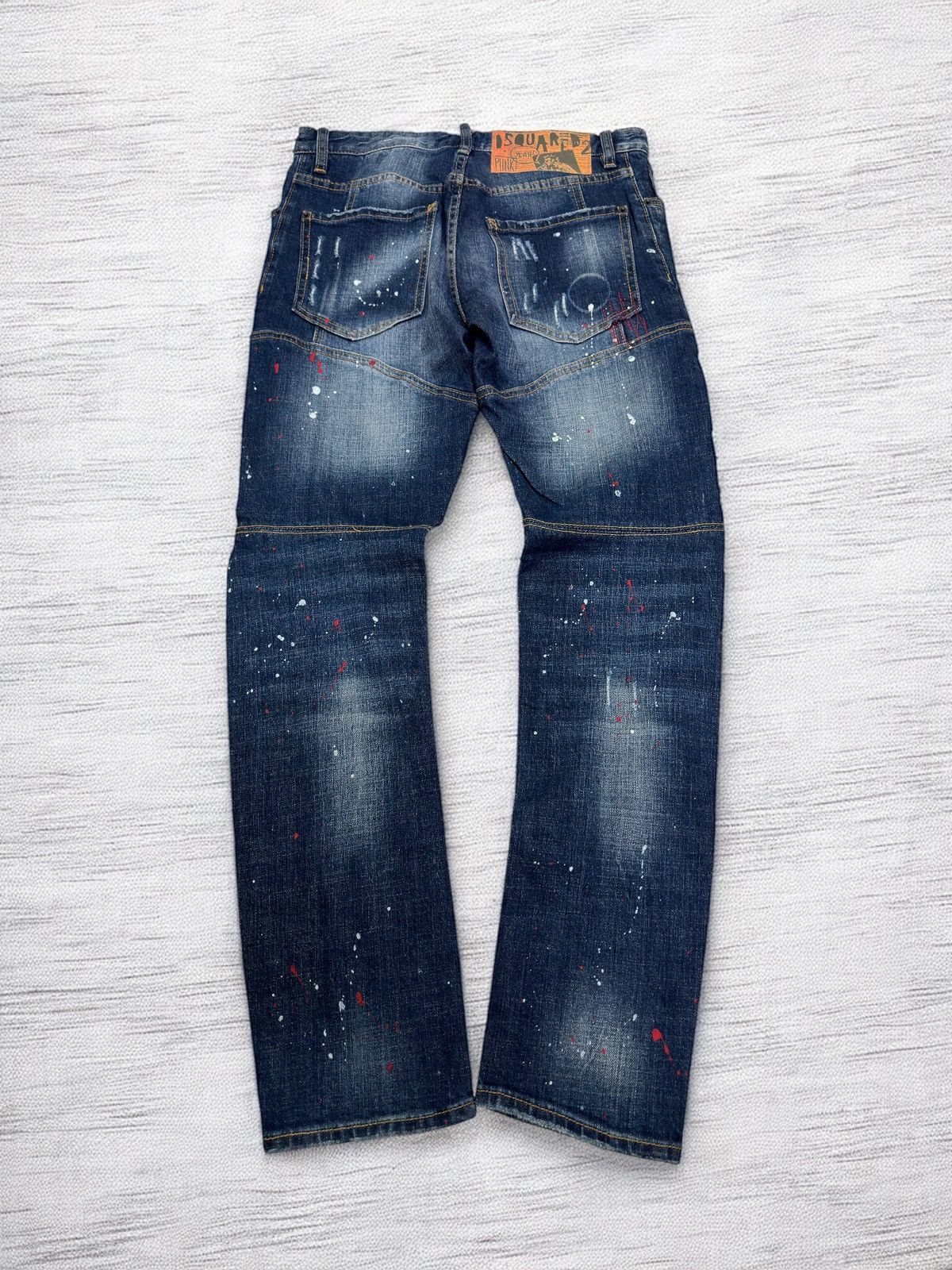 Dsquared2 DSQUARED2 Paint Splatter Distressed Denim Jeans Vintage Wash Size US 29 - 2 Thumbnail