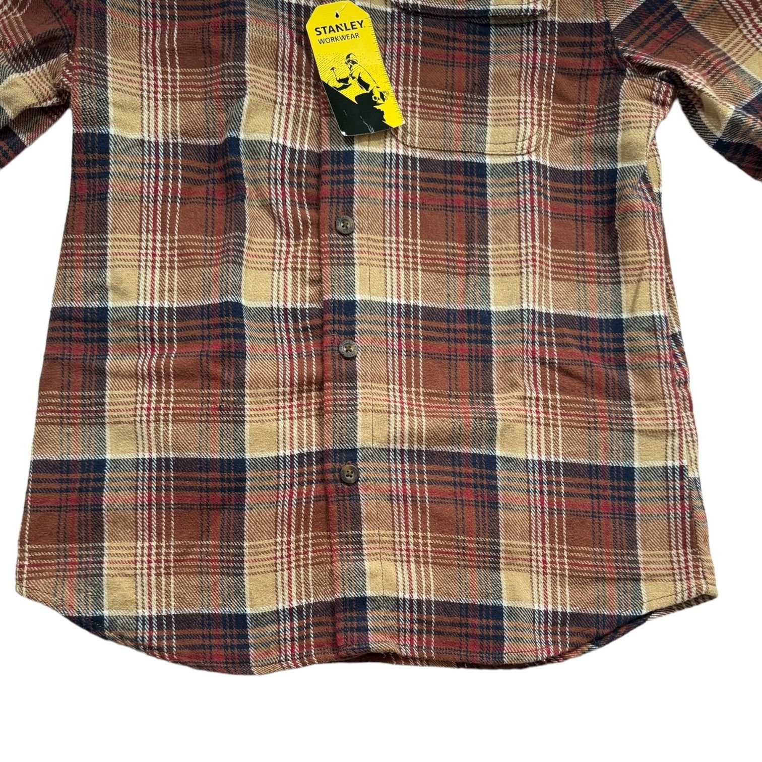 Other Stanley Tools Brown and Tan Plaid Flannel Shirt Small NWT Size US S / EU 44-46 / 1 - 3 Thumbnail