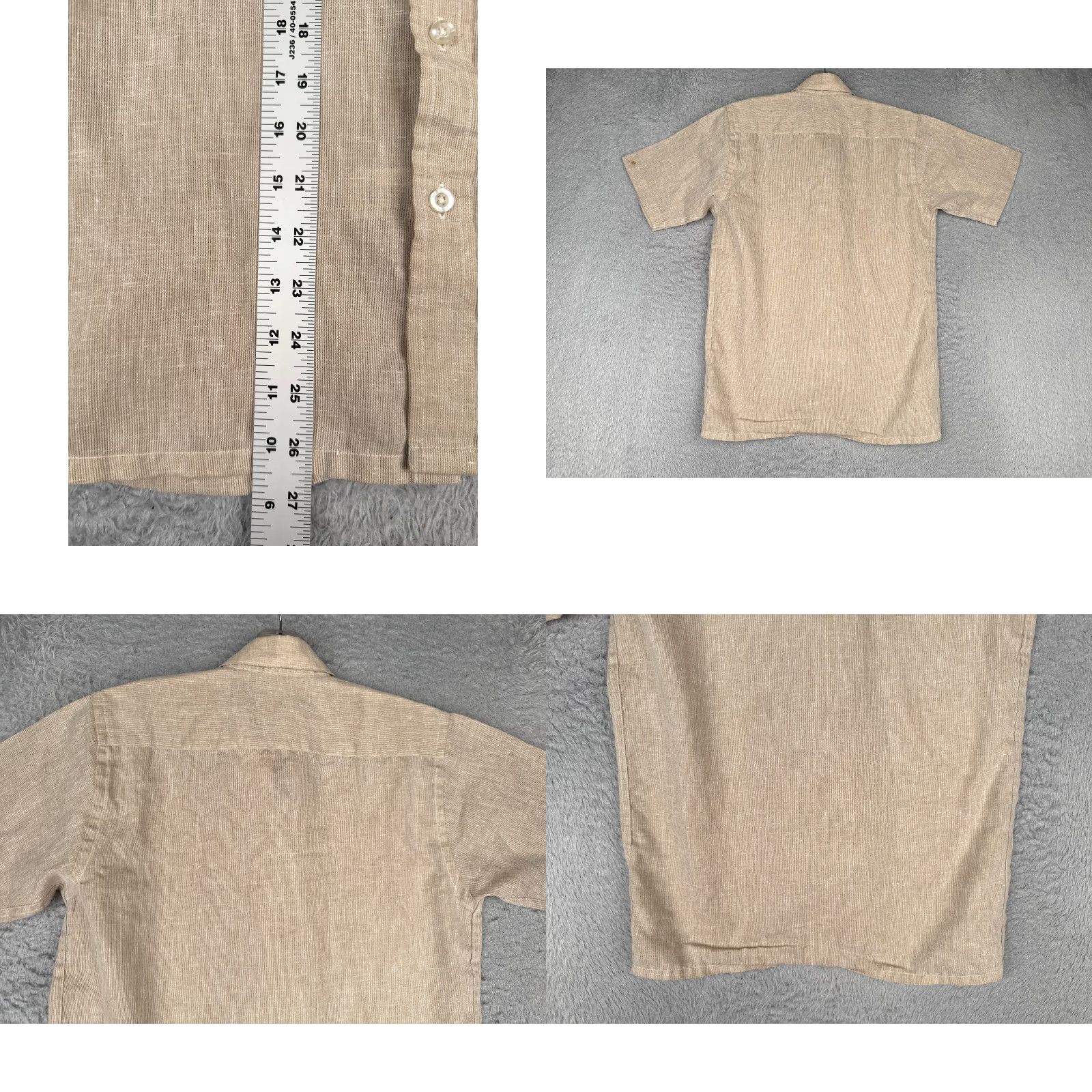 Vintage Pro Static Shirt Men XS Beige Button-Up Linen Hawaiian Short Sleeve 14.5 Aloha Beach Vacation Resort Geometric 90s Theme Mens Size US XS / EU 42 / 0 - 9 Thumbnail