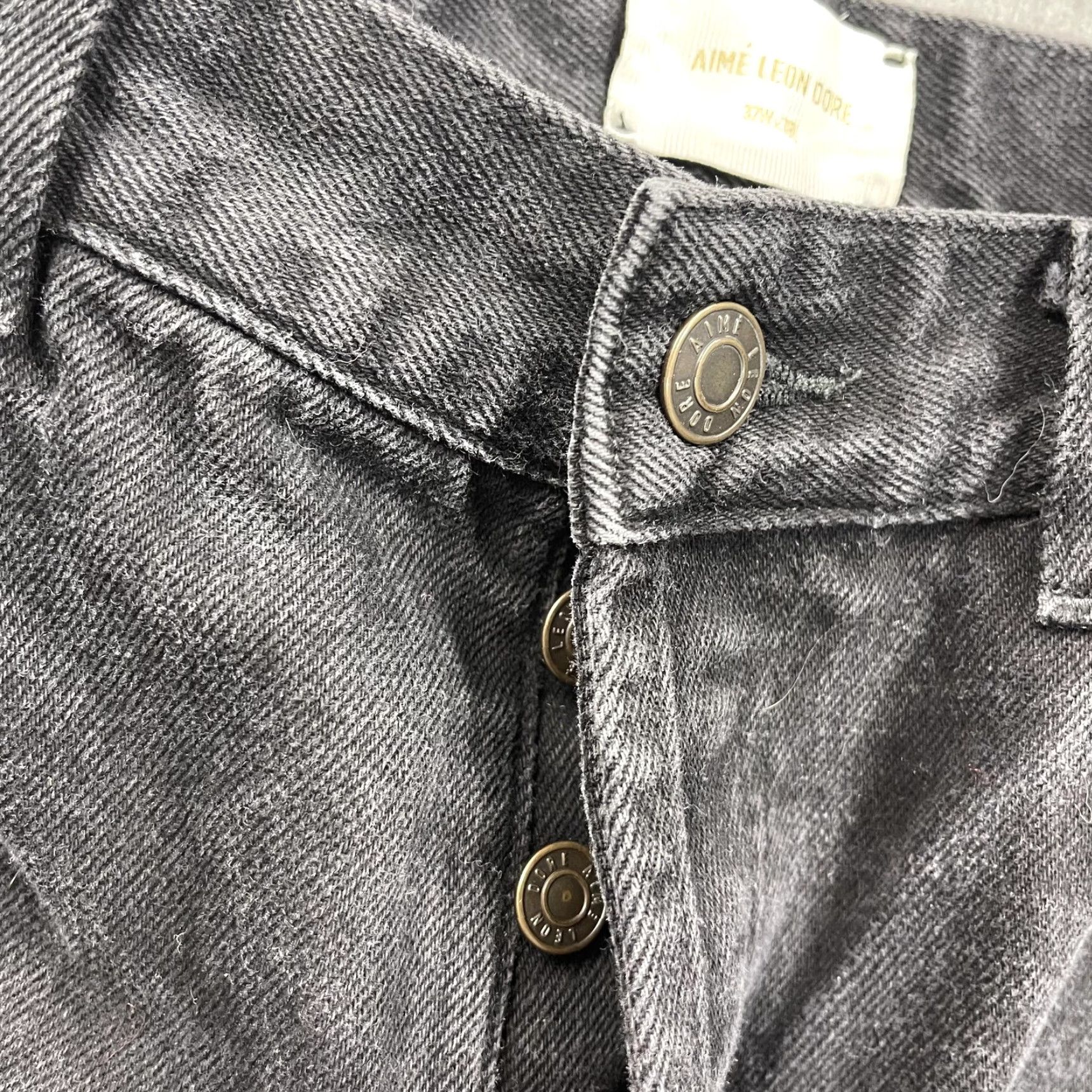 Aime Leon Dore Aime Leon Dore Jeans Slim Denim Black 32x30 Button Fly Made Italy Cotton Mens Slim Straight Everyday Casual Size US 32 / EU 48 - 5 Thumbnail