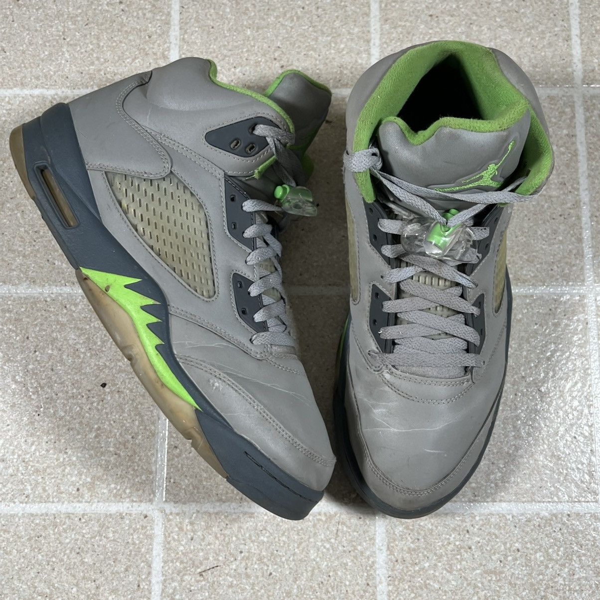 Jordan Brand Nike Air Jordan 5 V Retro Green Bean Silver 3M Size 12 Size US 12 / EU 45 - 2 Thumbnail