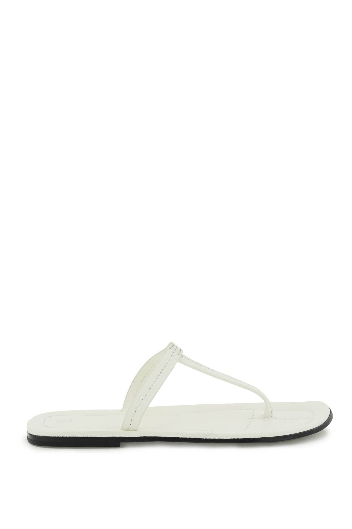 image of Toteme 't-Strap' Thong Mule Shoess Shoes in Off White, Women's (Size 11)