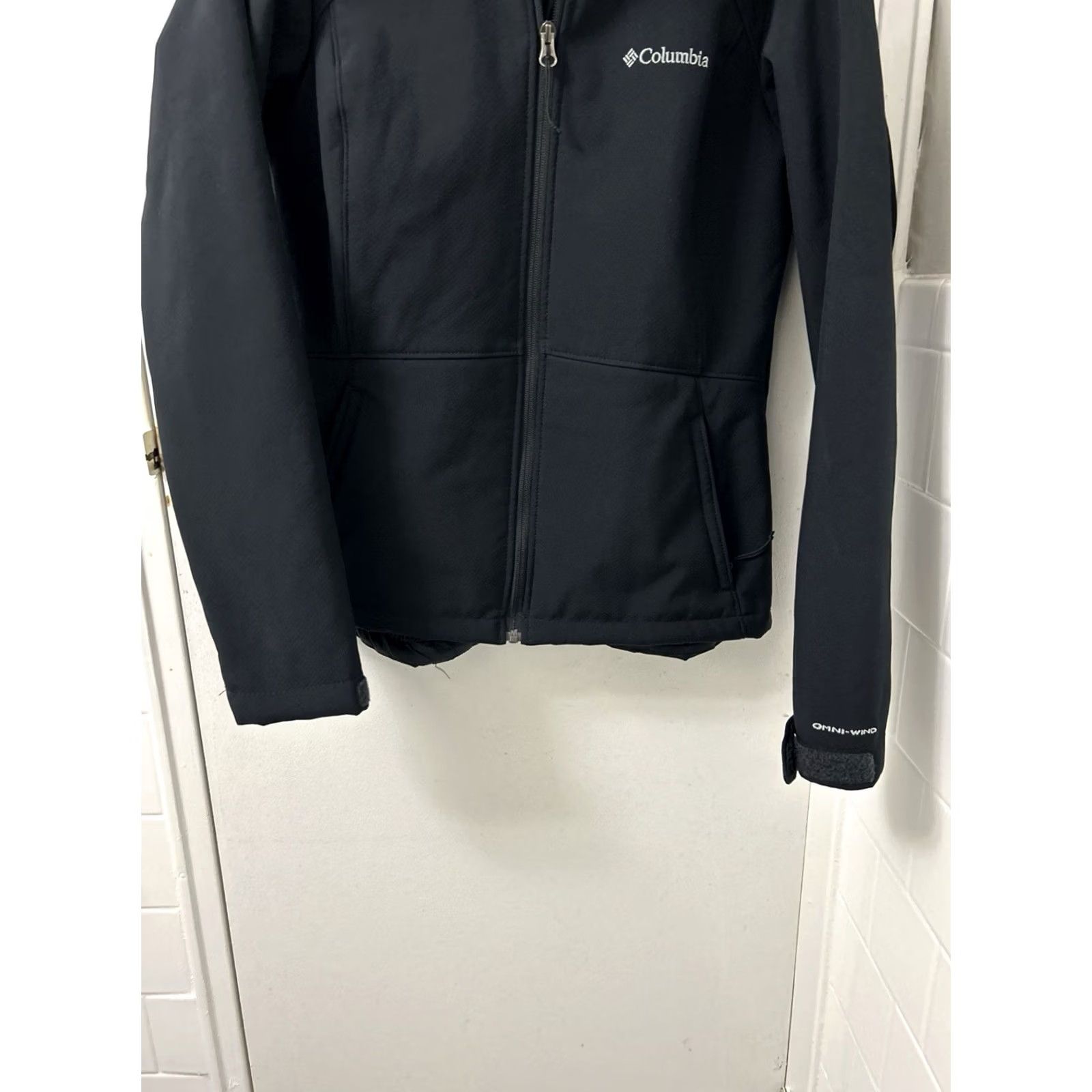 Vintage Columbia Jacket Womens M Black Omni-Wind Sherpa Lined Hooded Full Zip L/S Size M / US 6-8 / IT 42-44 - 3 Thumbnail