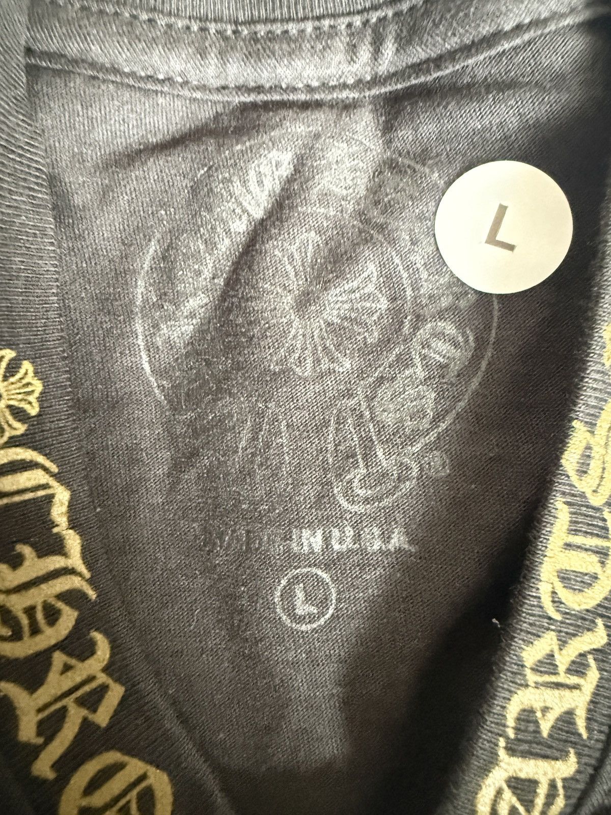 Chrome Hearts Chrome Hearts Gold Script T shirt L Size US L / EU 52-54 / 3 - 4 Thumbnail