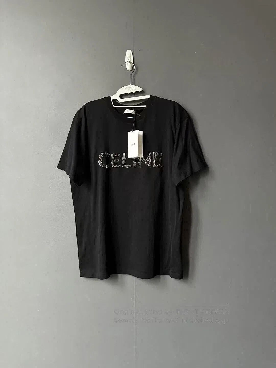 Celine celine black logo short sleeve shirt. Size S / US 4 / IT 40 - 1 Thumbnail