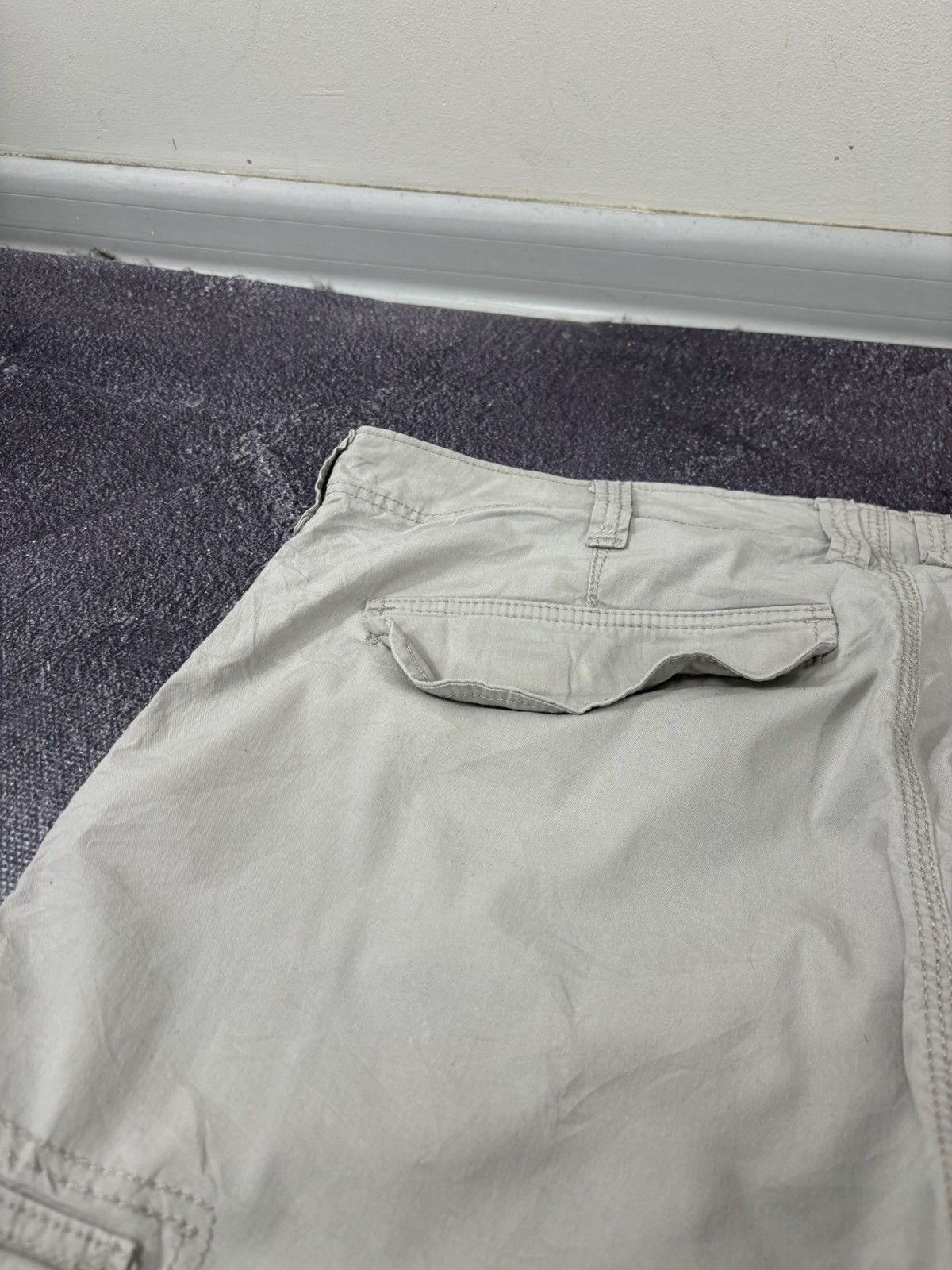 Lee Vintage Lee Y2K Beige American Hype Baggy Cargo Shorts Size US 38 / EU 54 - 18 Thumbnail