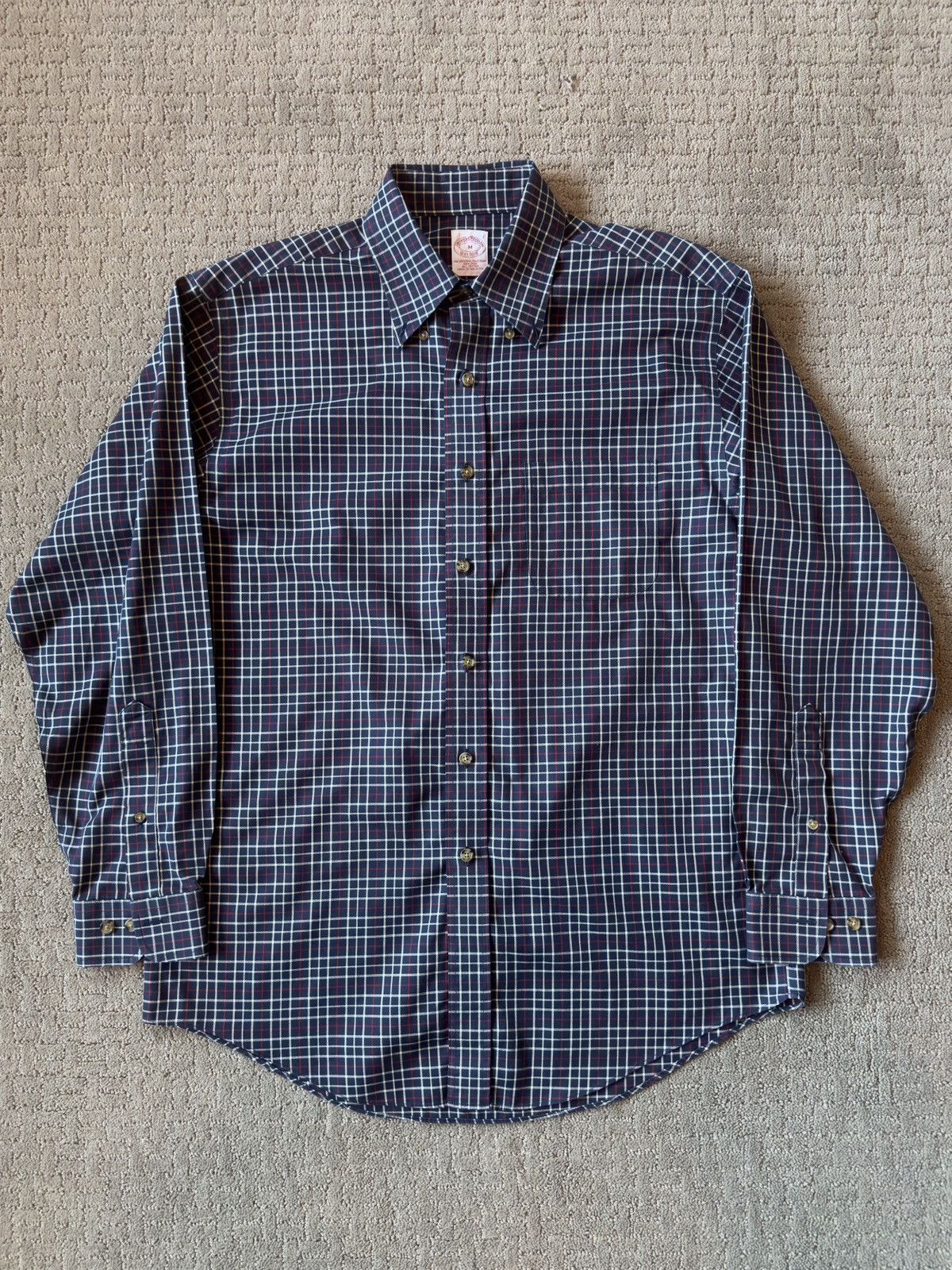 Brooks Brothers × Vintage Tartan Dress Shirt Size US M / EU 48-50 / 2 - 1 Thumbnail