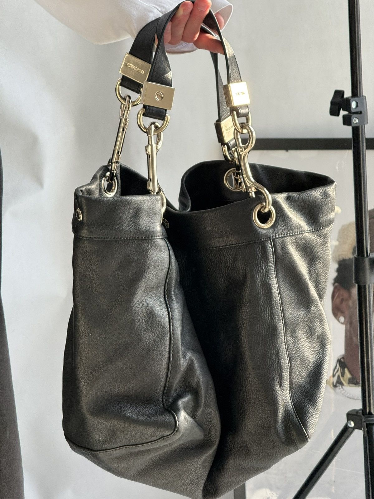 VINTAGE JIMMY CHOO Genuine Leather BALENCIAGA STYLE CITY BAG