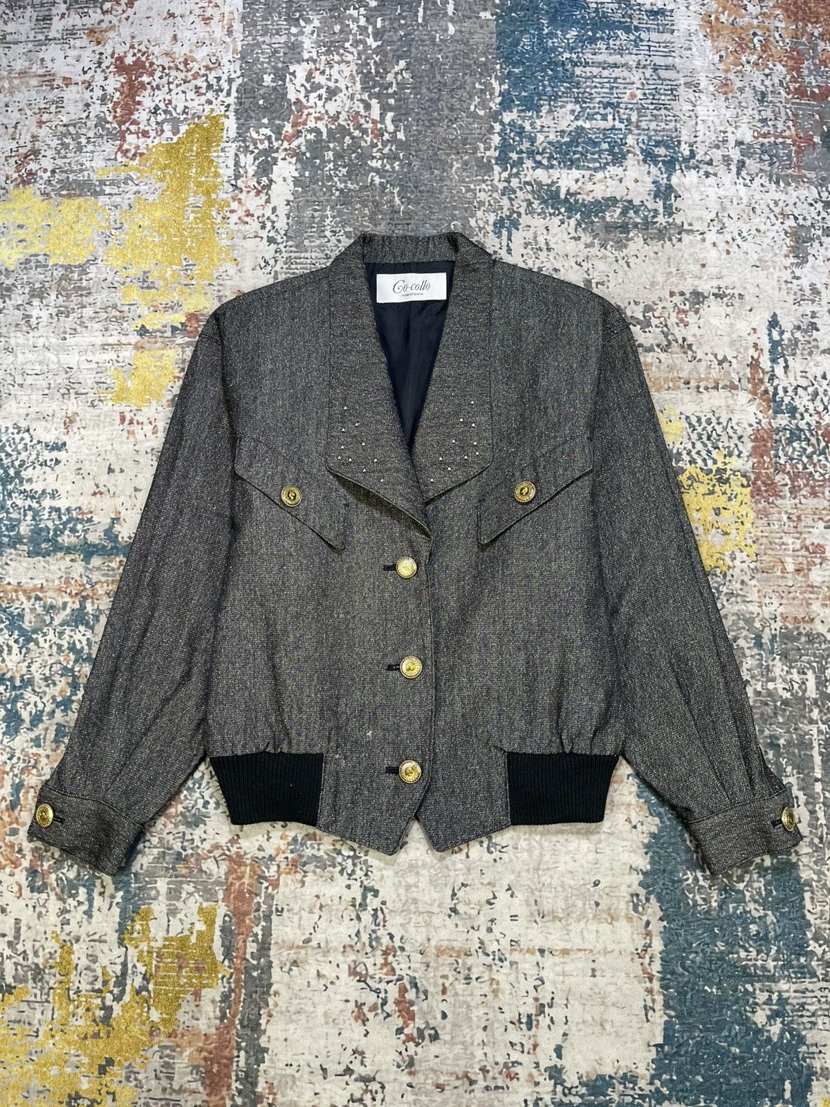 Japanese Brand Co Collo Made Katayama Speckled Stud Detail Jacket Size M / US 6-8 / IT 42-44 - 1 Thumbnail