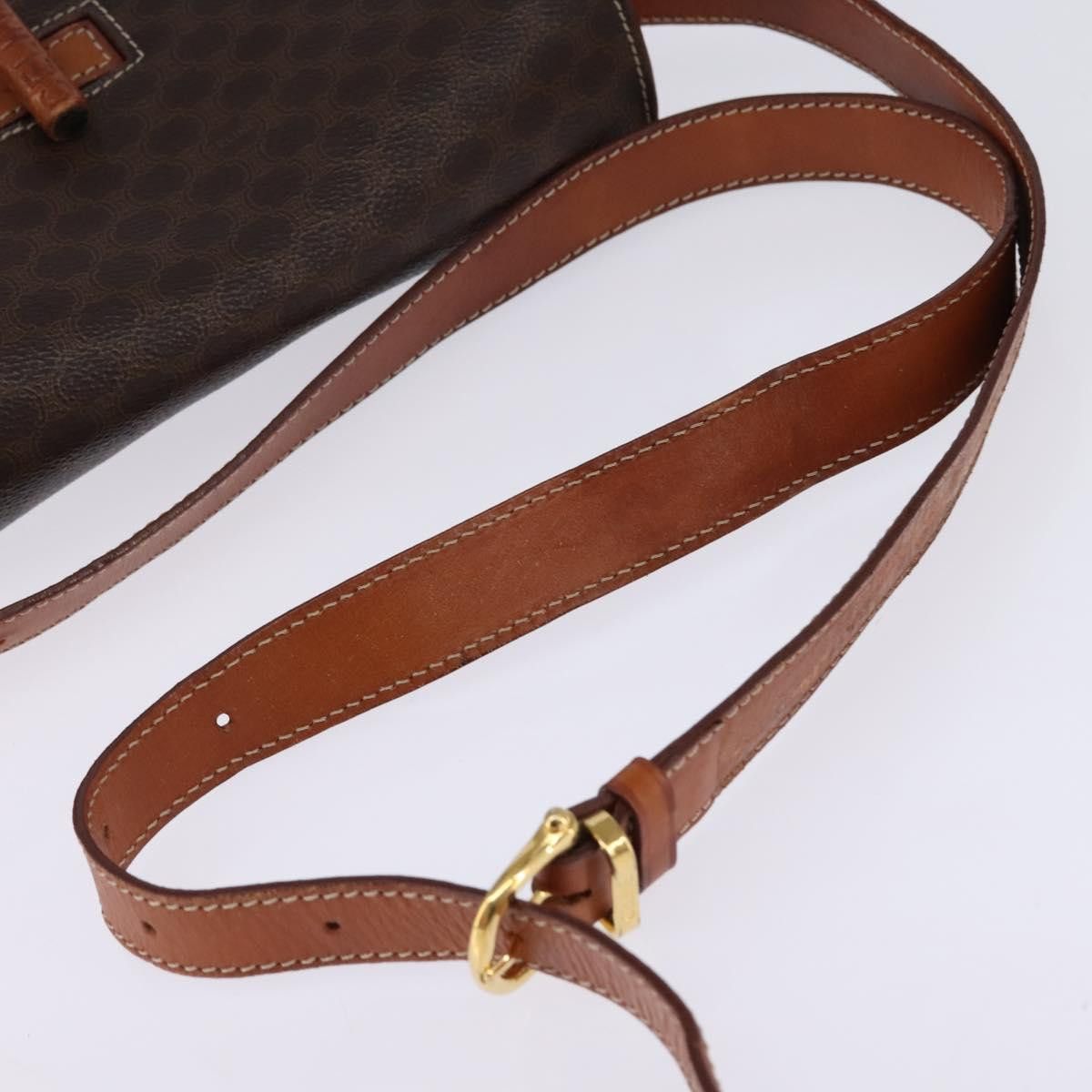 Celine CELINE Macadam Canvas Shoulder Bag Pvc Leather Brown Gold Size ONE SIZE - 7 Thumbnail