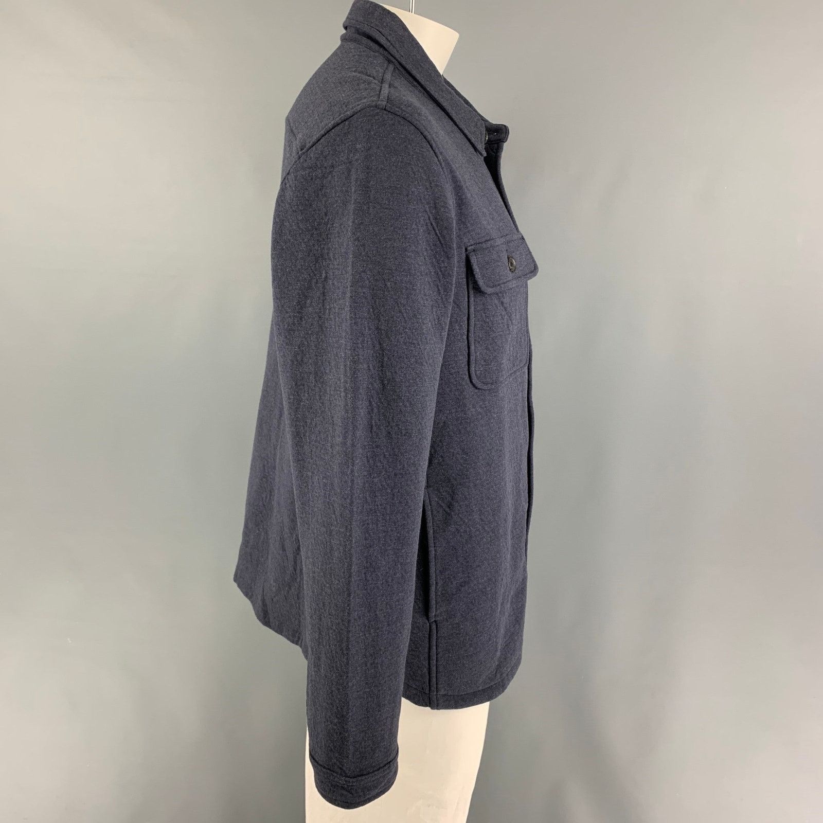 Billy Reid BILLY REID Size XL Navy Cotton Polyester Shirt Jacket Size US XL / EU 56 / 4 - 2 Thumbnail