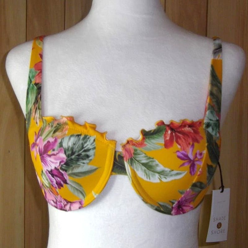 Other NWT Shade & Shore Floral Ruffled Underwire Bikini Top 32B Size ONE SIZE - 1 Thumbnail