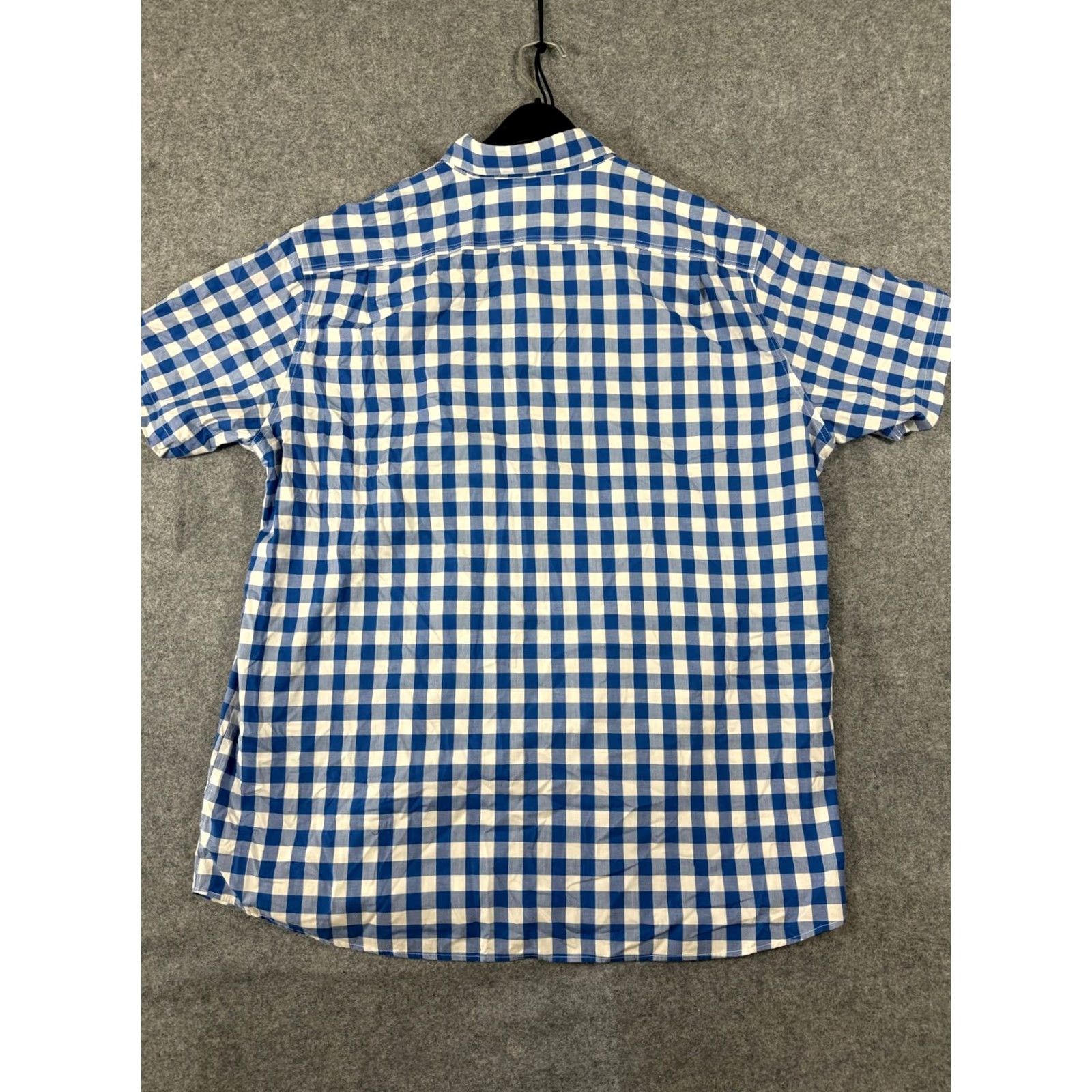 Vintage L.L.Bean Shirt Mens XLT Blue White Checked Traditional Fit Short Sleeve Outdoor Button-Up Shirt Size US XL / EU 56 / 4 - 7 Thumbnail