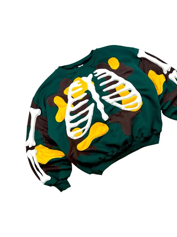 Japanese Brand Reworked 1 of 1 Toxic Ribcage 3D Puff Sweatshirt Size XL Size US XL / EU 56 / 4 - 9 Thumbnail