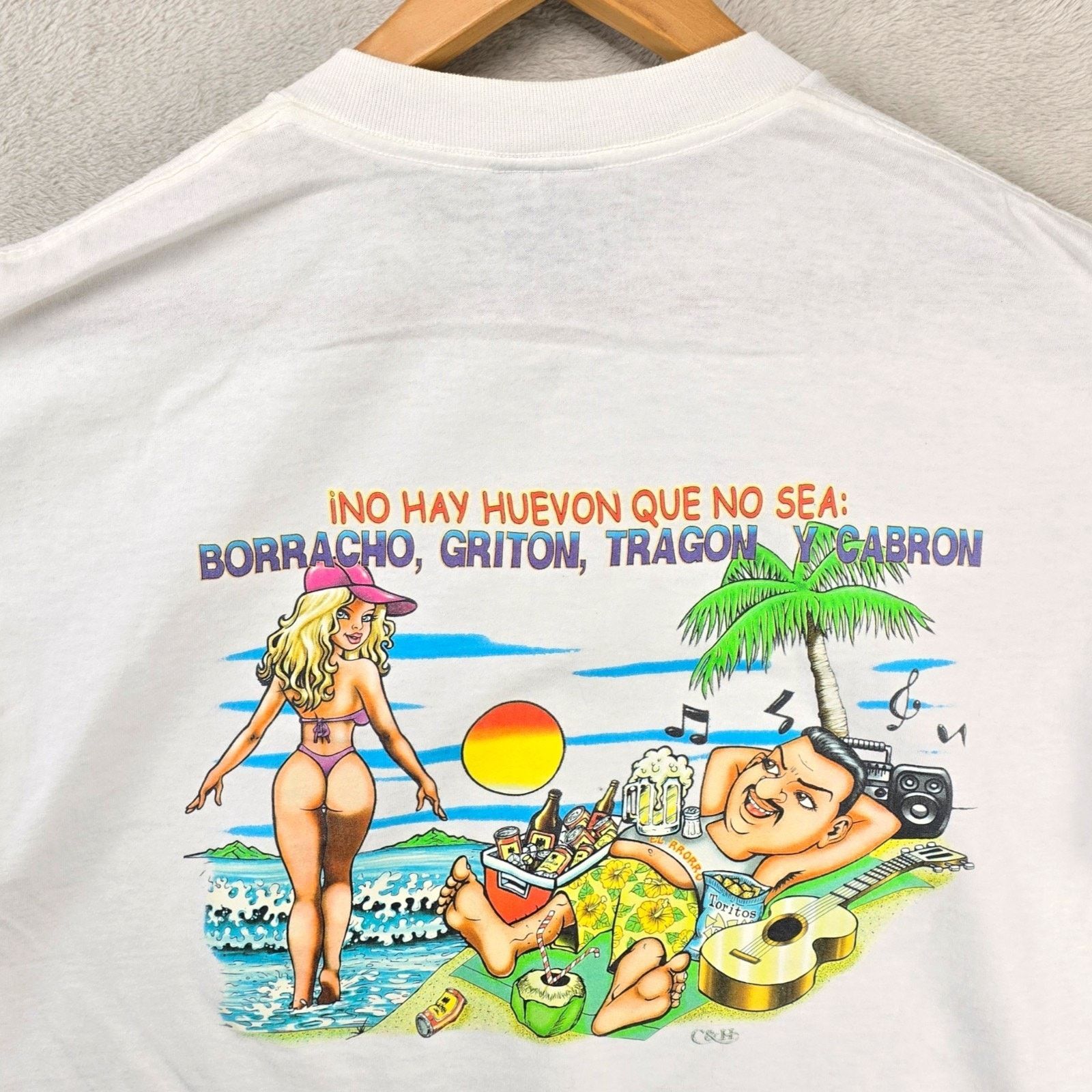 Other Vintage No Hay Huevon Que No Sea Borracho, y Cabron Shirt L Size US L / EU 52-54 / 3 - 1 Thumbnail