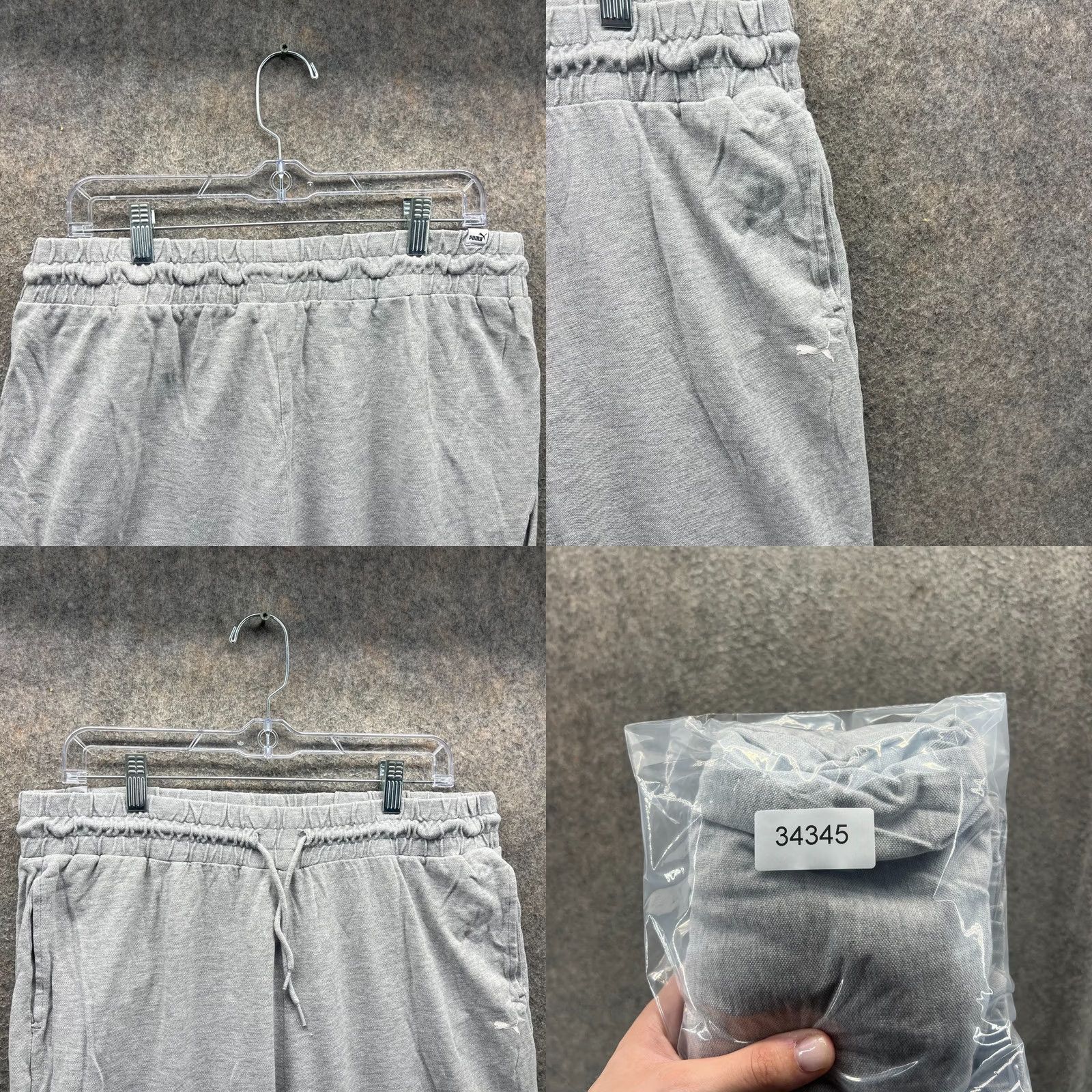 Puma Puma Jogger Pants Women XL Gray Tapered Leg Drawstring Waist Logo Gym Size 40" / US 18 - 8 Thumbnail